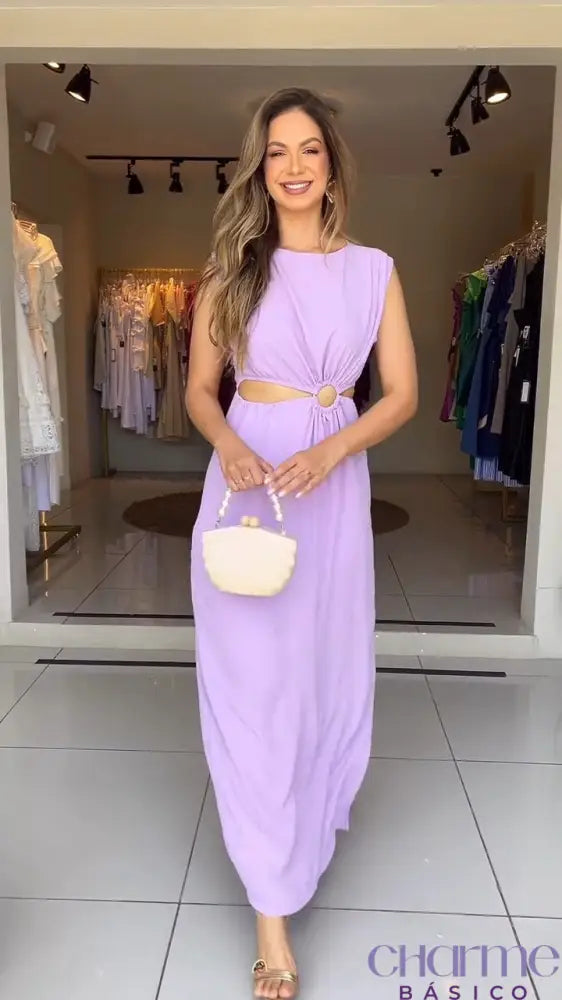 Vestido Lavanda Grace - Elegância e Leveza em Cada Detalhe