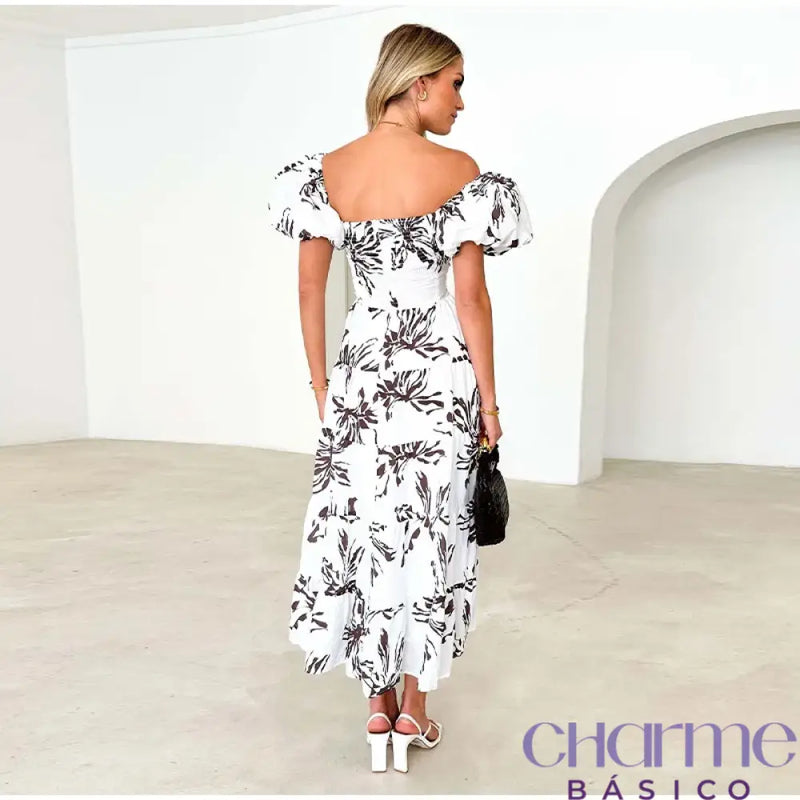 Vestido Midi Floral Daniela Charme e Elegância